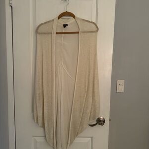 Elegant Cream Open-Front Sweater